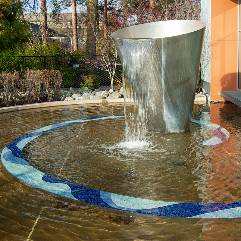 Reclaimed water fountain at LOTT's Regional Services Center, Olympia, WA