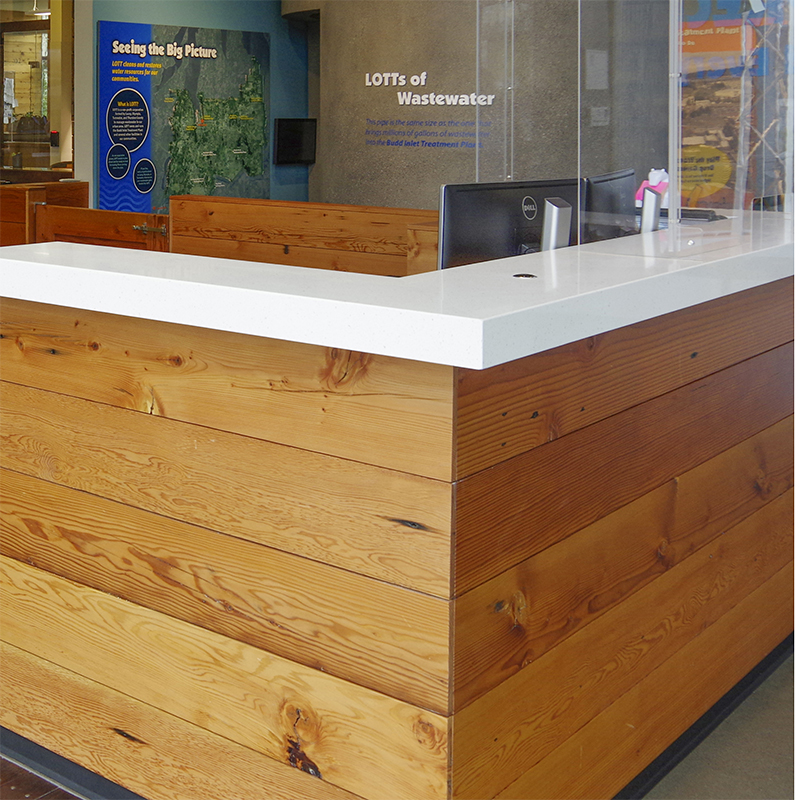Reclaimed wood at LOTT's Regional Services Center, Olympia, WA
